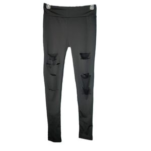 Black Distressed Full Length Leggings Women's size S/M